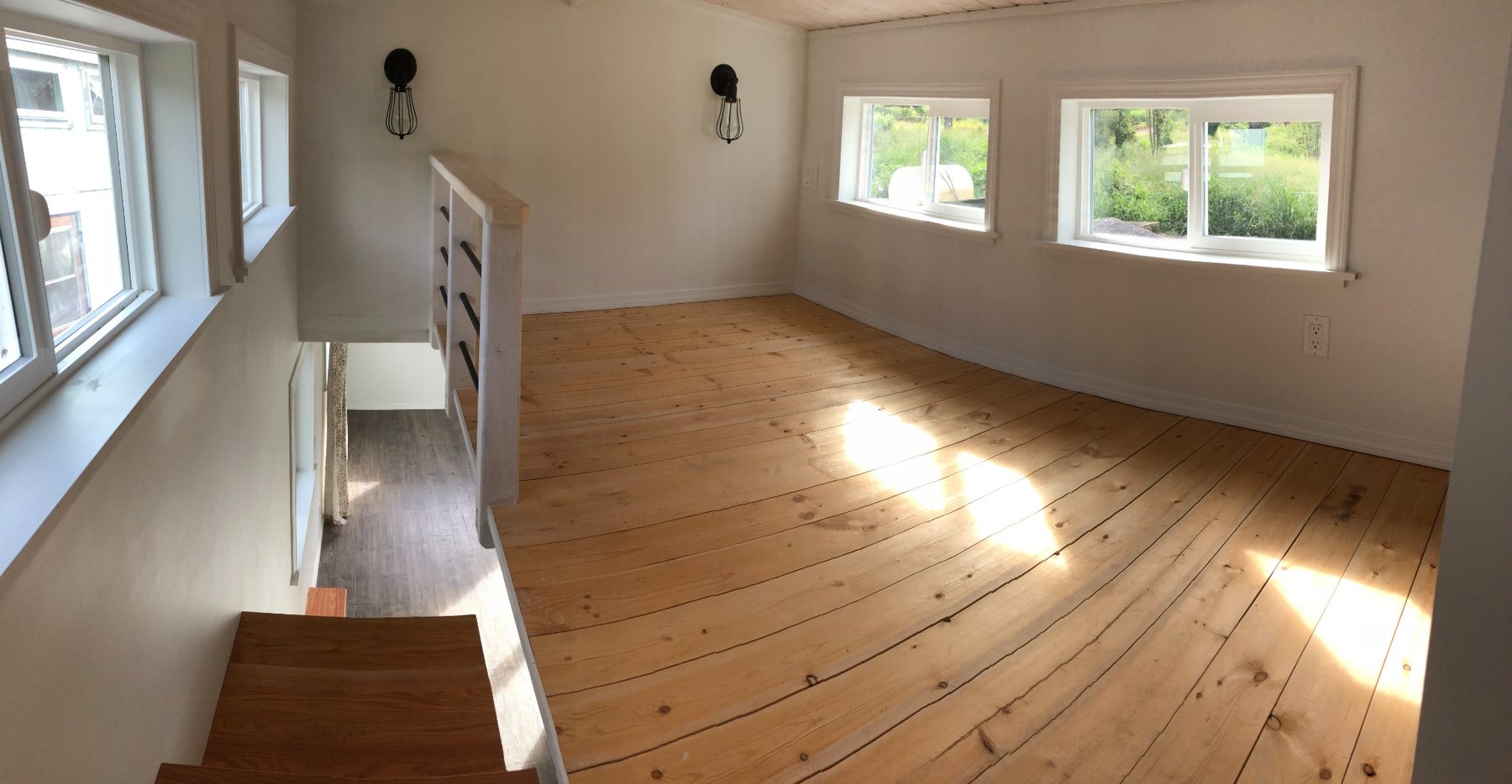 Wide-plank loft flooring